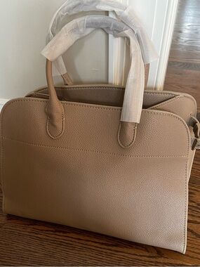 Unlisted Pebbled Beige Women’s Satchel Handbag Margaux Style Bag Taupe